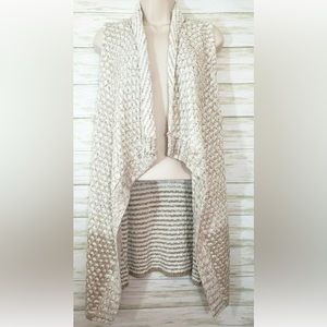 Croft & Borrow Sleeveless Cream Tan Drape
Front Knit Cardigan Vest Size S